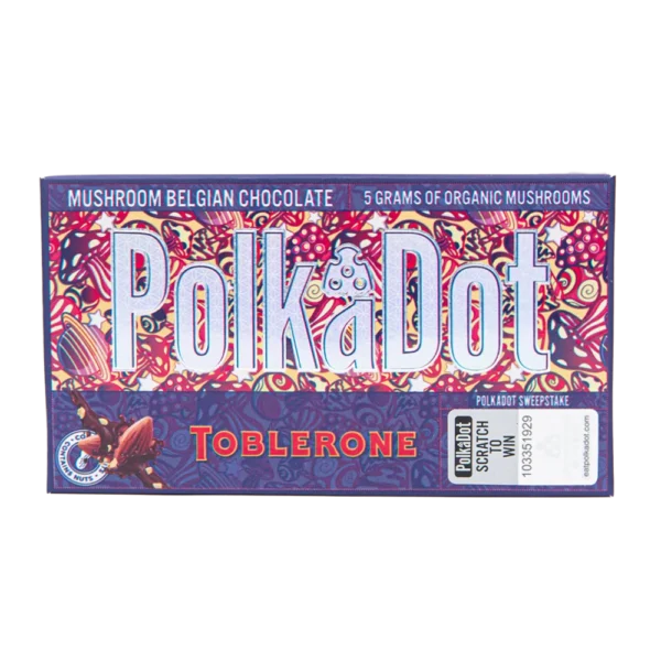 Our Polkadot Toblerone Chocolate Bar is made with high-quality vegan Belgian chocolate, Toblerone honey and almond nougat, and carefully measured magic ...