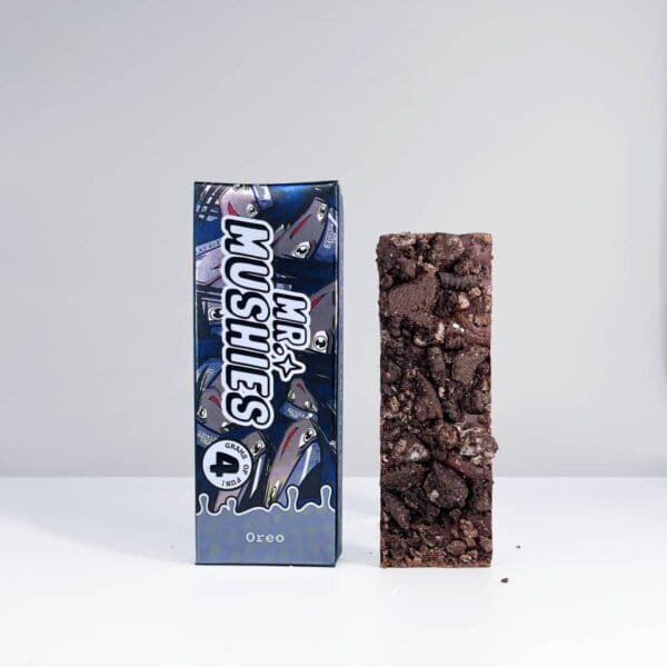 Mr. Mushies Oreo combines the classic crunch of Oreo cookies with the benefits of functional mushrooms, delivering a tasty, wellness-boosting snack that satisfies both your cravings and your health.